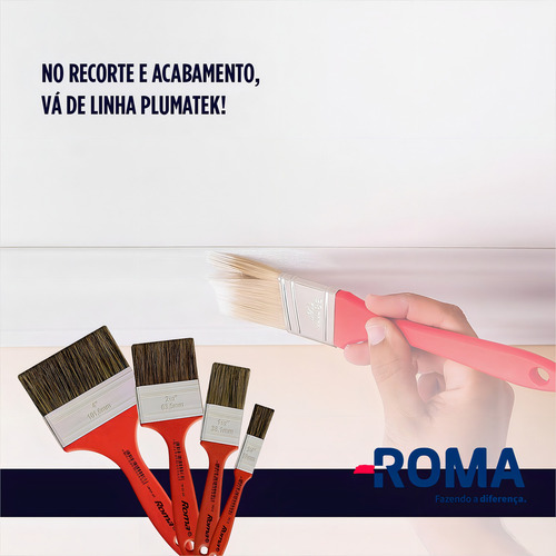 Pincel Trincha Roma 302 X 1/2 Pol. Vermelha - Kit C/12