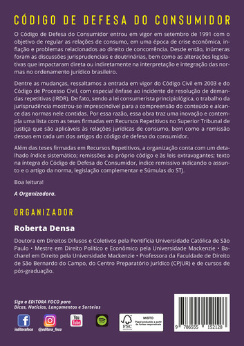 CÓDIGO DE DEFESA DO CONSUMIDOR - REDE LEITURA - 1ª ED - 2021, de Densa, Roberta. Editorial Editora Foco Jurídico Ltda, capa mole em português, 2021