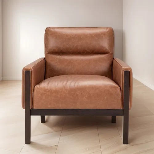 Poltrona Rosen Timber Cuero Camel