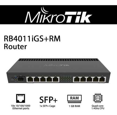 Router Mikrotik Rb4011igs+rm 10 Port Gigabite + Sfp+ 10 Gps