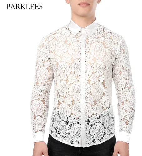 Camisa encaje hombre hot sale