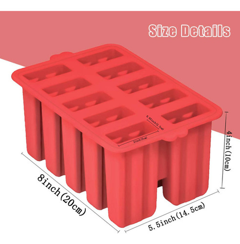 Moldes De Silicona Para Paletas De Hielo, 10 Cavidades,new