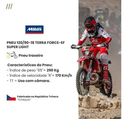 Pneu Off-road Cross Trilha 120/90-18 Mitas Faixa Verde