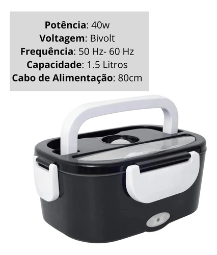 Marmita Elétrica 127v/220v Portátil Prática Esquenta Comida