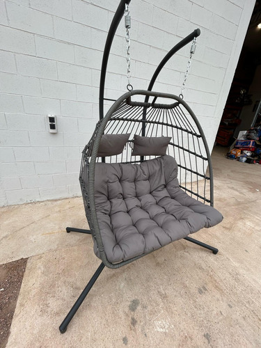 Hamaca Colgante Nido De Jardin O Interior Simil Rattan Doble