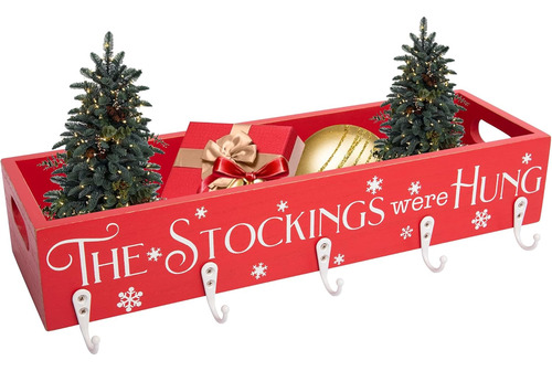 Soportes Para Calcetines Navideños Hpc Decor, Caja De Madera