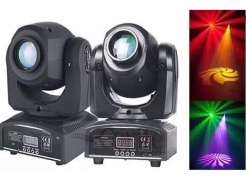 2 Moving Head Spot Led 30w 8 Cores + 8 Desenhos Circulo Led