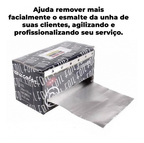 Lámina de aluminio para quitar uñas en gel UV de color gris
