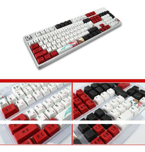 Kit De 123 Teclas Pbt Para Interruptores Cherry Mx Vermelho