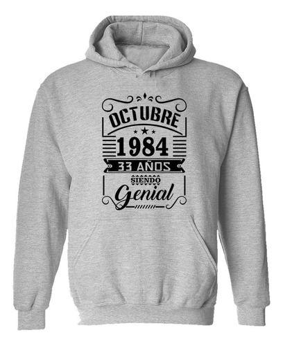 Buzo Canguro Octubre Siendo Genial Personalizado Hoodie