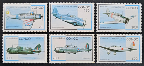 Congo Aviones, Serie Sc 1127-1132 Año 1996 Nueva L18694