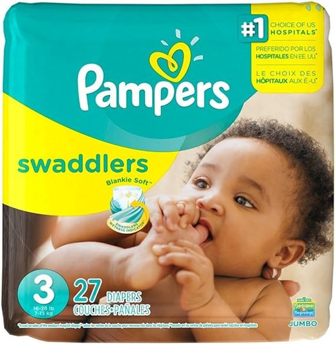 Pampers Swaddlers Etapa 3, 27 Pañales Unisex Talla Etapa 3