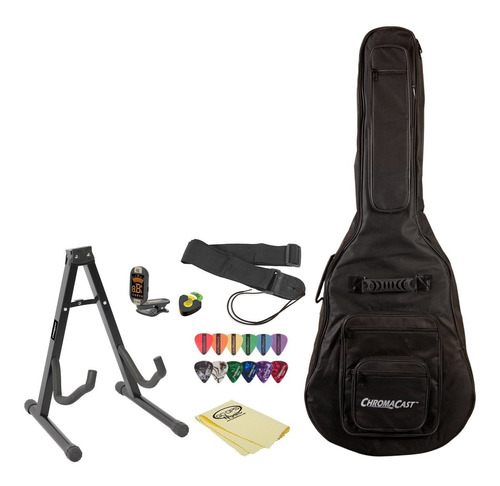 Guitarra Acustica Pack Accesorio Pick Titular Chromacast