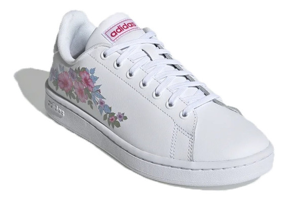 zapatillas adidas blancas con flores