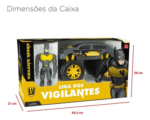 Imagem 4 de 5 de Conjunto Boneco Articulado + Carrinho Vigilante Negro Mielle