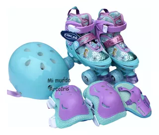 Patines Oka 4 Ruedas Mod Frozen + Kit Proteccion