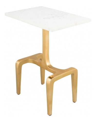 Mesa Lateral Clement Oro/blanco Këssa Muebles