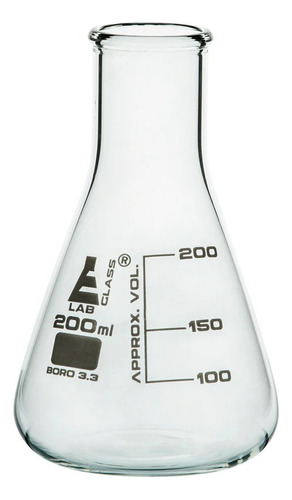 Erlenmeyer De 200ml Graduado De Vidrio Boro 3.3 *inlabs*