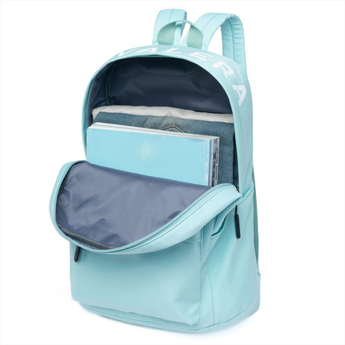 Mochila Escolar Cavalera Notebook Casual Juvenil Resistente Cor Azul-celeste Desenho Do Tecido Liso