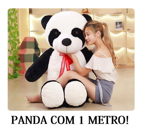 Urso Ursinho Panda 1 Metro 100cm Pelúcia Da Casa Dos Ursos