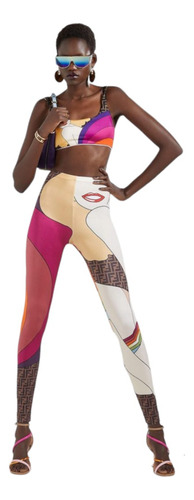 Fendi Activewear | Multicolor Lycra Leggings  Womans