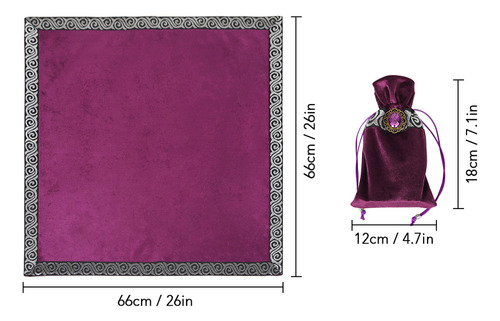 Toalha De Mesa De Tarô De Adivinhação Com Bolsa De Cartas