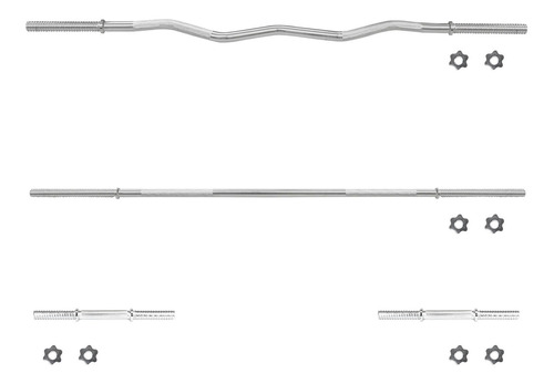 Kit Barra Recta Y Barra Z Par De Mancuernas Más Sujetadores