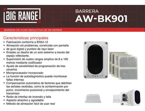 Barrera De Humo Reflectiva Asenware 100 Metros Beam Detector