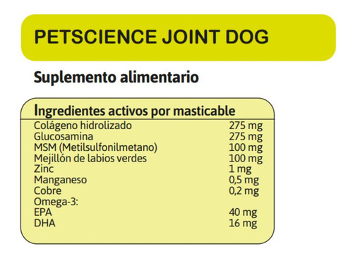 Suplemento Para Articulaciones Perro Petscience Joint Dog