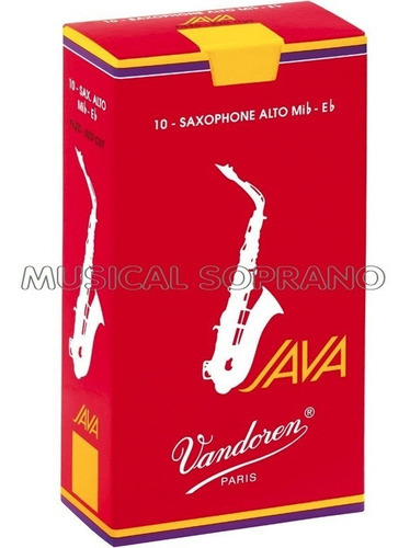 Palhetas Vandoren Java Red Para Sax Alto (com 10) - N° 1,5