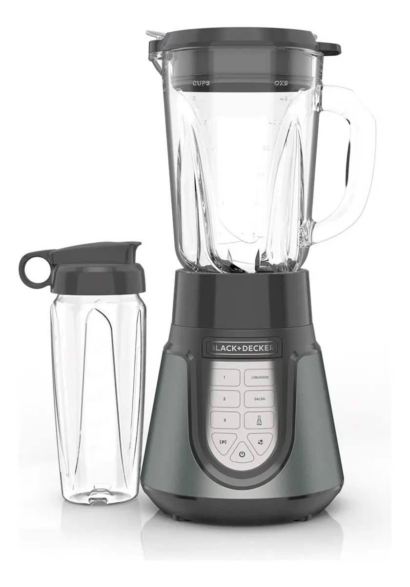 Licuadora Silenciosa Black+Decker 1000W, Jarra Vidrio 1.5L y 4 Funciones Automáticas, BL1516-2MDLA