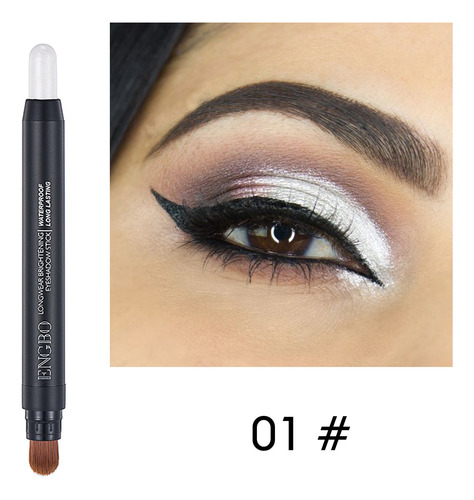 Escova De Caneta De Ponta Dupla Para Sombra Pearlescent Matt