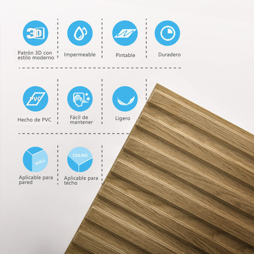 Paneles Decorativos 3d Pvc 50x50 Decoración De La Pared 10pz Color Bordó Grano De La Madera Adecuado Para Decoración De Paredes De Interiores Y Salones.