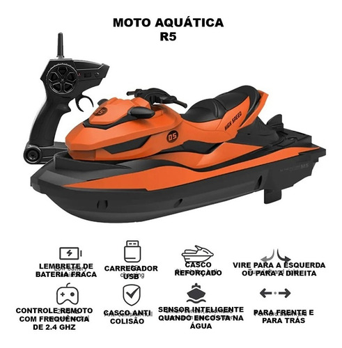 Imagem 2 de 10 de Moto Aquática Miniatura De Controle Remoto Jet Ski Elétrico