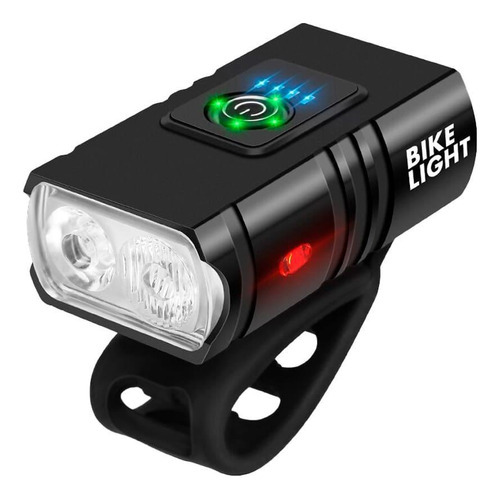 Farol Bike 8 Leds T6 Usb Recarregável 2500mah - Preto