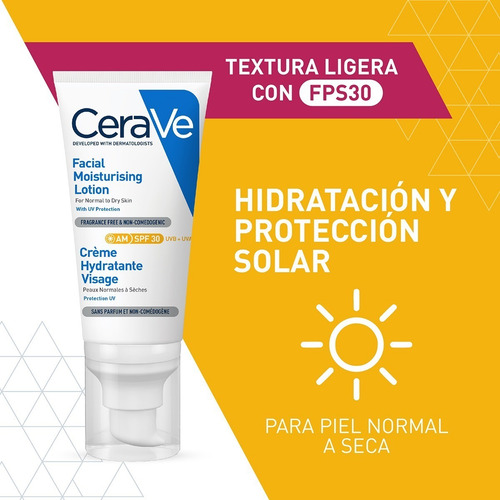 Imagen 2 de 6 de Loción Hidratante De Rostro Cerave Fps30 52ml