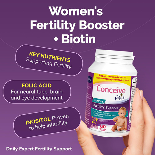 Conceive Plus Suplemento Fertilidad Para Mujeres 60 Cápsulas