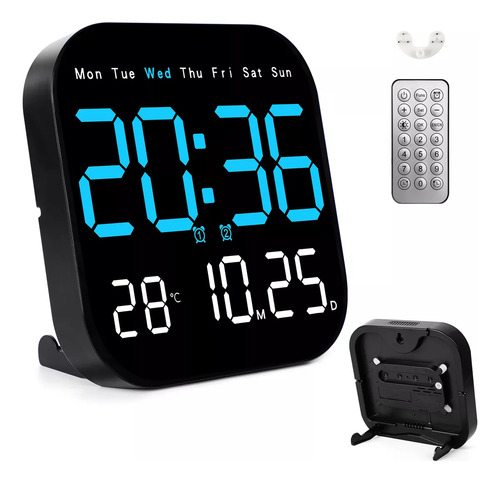 WELAGO® Reloj Digital Led Con Fecha, Temperatura, Alarma Y Control