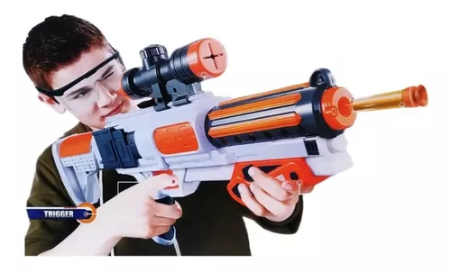 Pistola Lança Dardos Mini Uzi Azul Arminha Brinquedo Gun