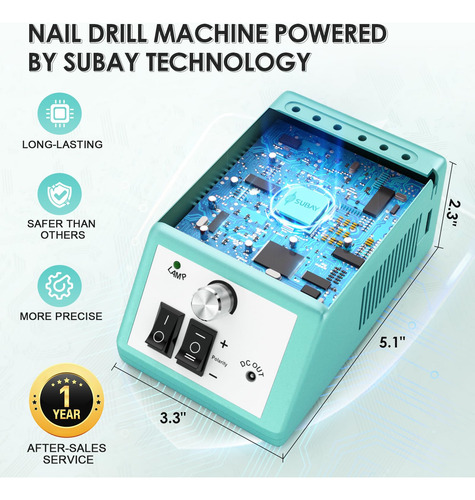 Máquina Perforadora De Uñas Eléctrica Subay Professional Gre