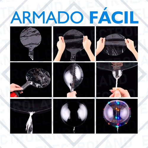 Globo Luminoso Led Cristal Multicolor Alambre Palito 18 PuLG
