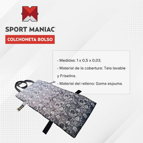 Imagen 2 de 3 de Colchoneta Plegable Tipo Bolso 1x0,5x0,03 Con Correa