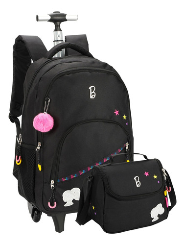 Mochila Barbie Rodinhas + Lancheira Térmica Arco-íris