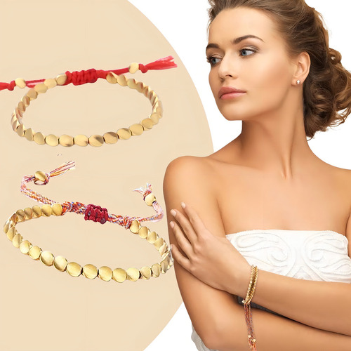 Pulsera Cobre Tibetana Hecha A Mano De Cuerda Unisex Diámetro 5 Cm