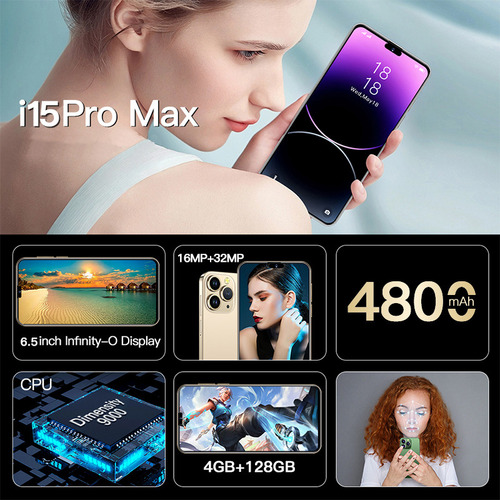 Celular Android I15 Pro Max Teléfonos Inteligentes De 6.5 Pu