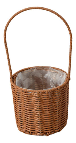 Cesta De Picnic De Mimbre Hecha A Mano Con Asa Para Despensa