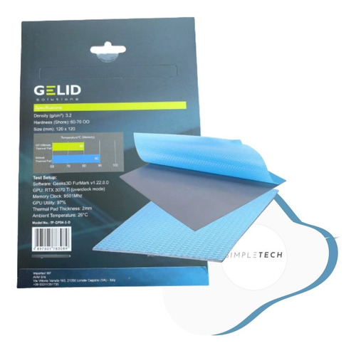 Imagen 4 de 6 de Pad Térmico Gelid Gp-ultimate Tp-gp04-s-d 15w 120x120x2,0mm