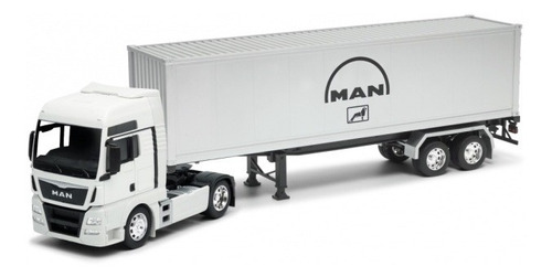 Welly 1:32 Trailer Chato Man Gtx Blanco Remolque Contenedor