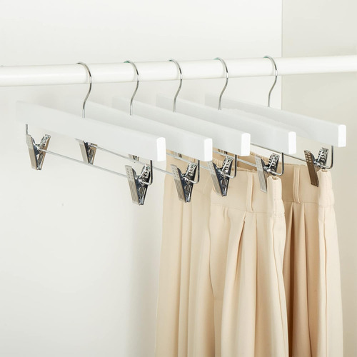 Perchas Madera Con Clips 10 Piezas Basics Blancas Blanco