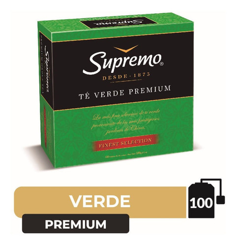 Té Verde Supremo Premium 100 Bolsitas